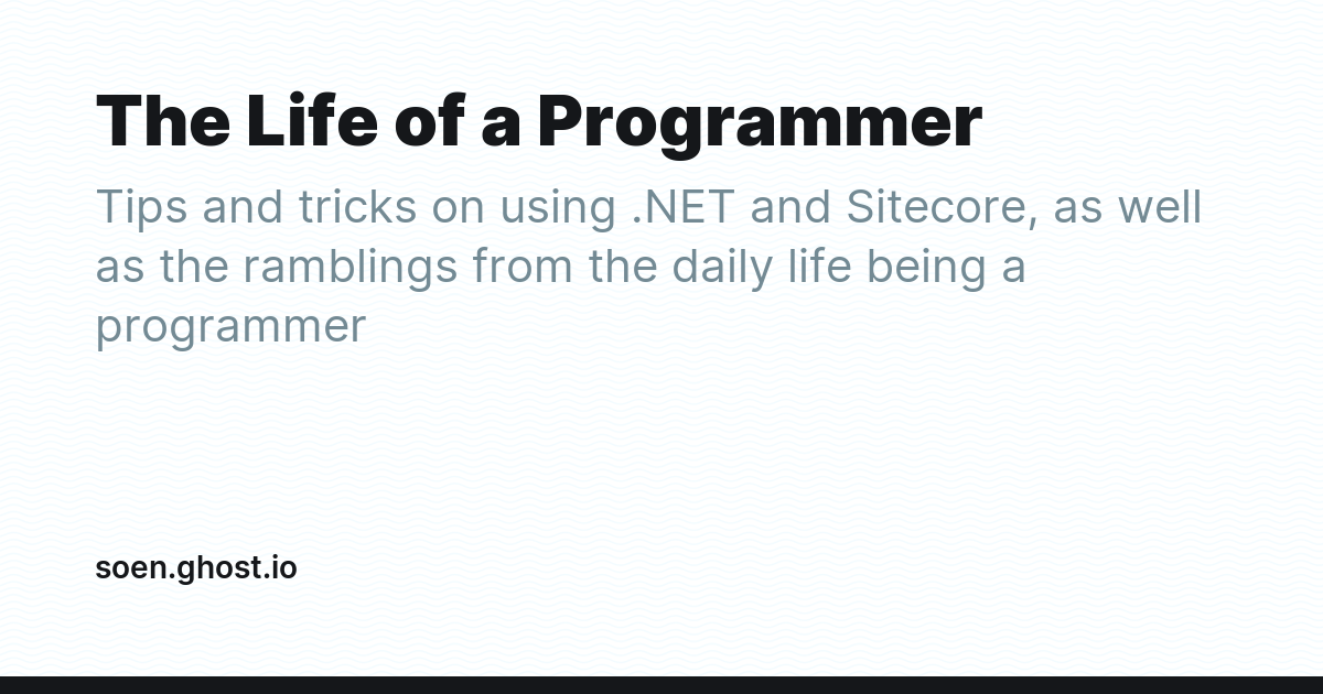 The Life of a Programmer - Ghost Explore