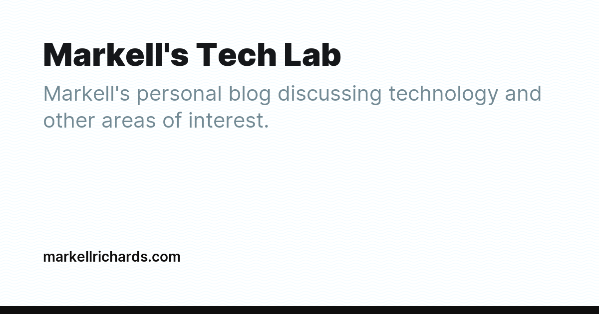 Markell Logo Markell's Tech Lab - Ghost Explore