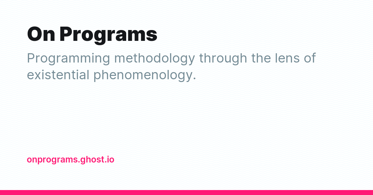 On Programs - Ghost Explore