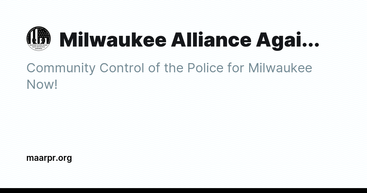 Milwaukee Alliance Against Racist and Political Repression - Ghost Explore